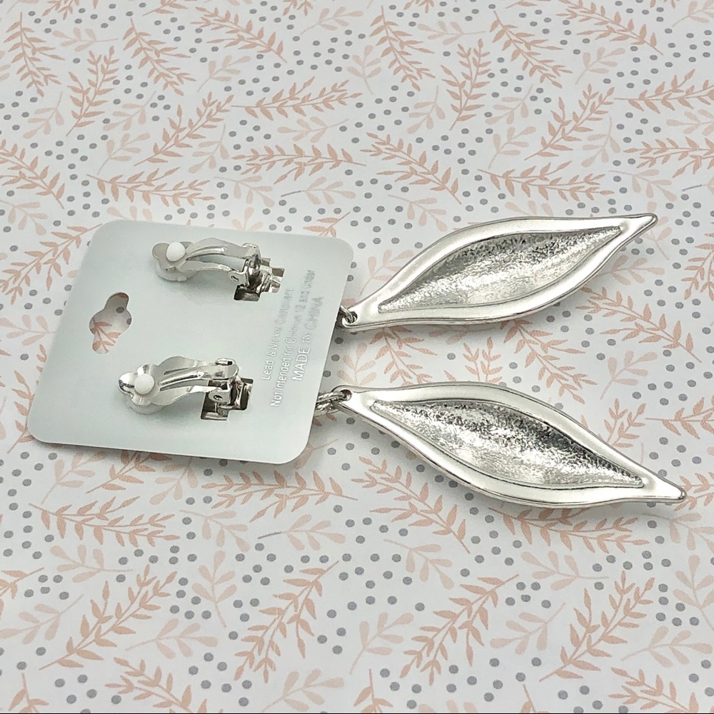 Long Clip On Statement Earrings - Picture 3 of 5